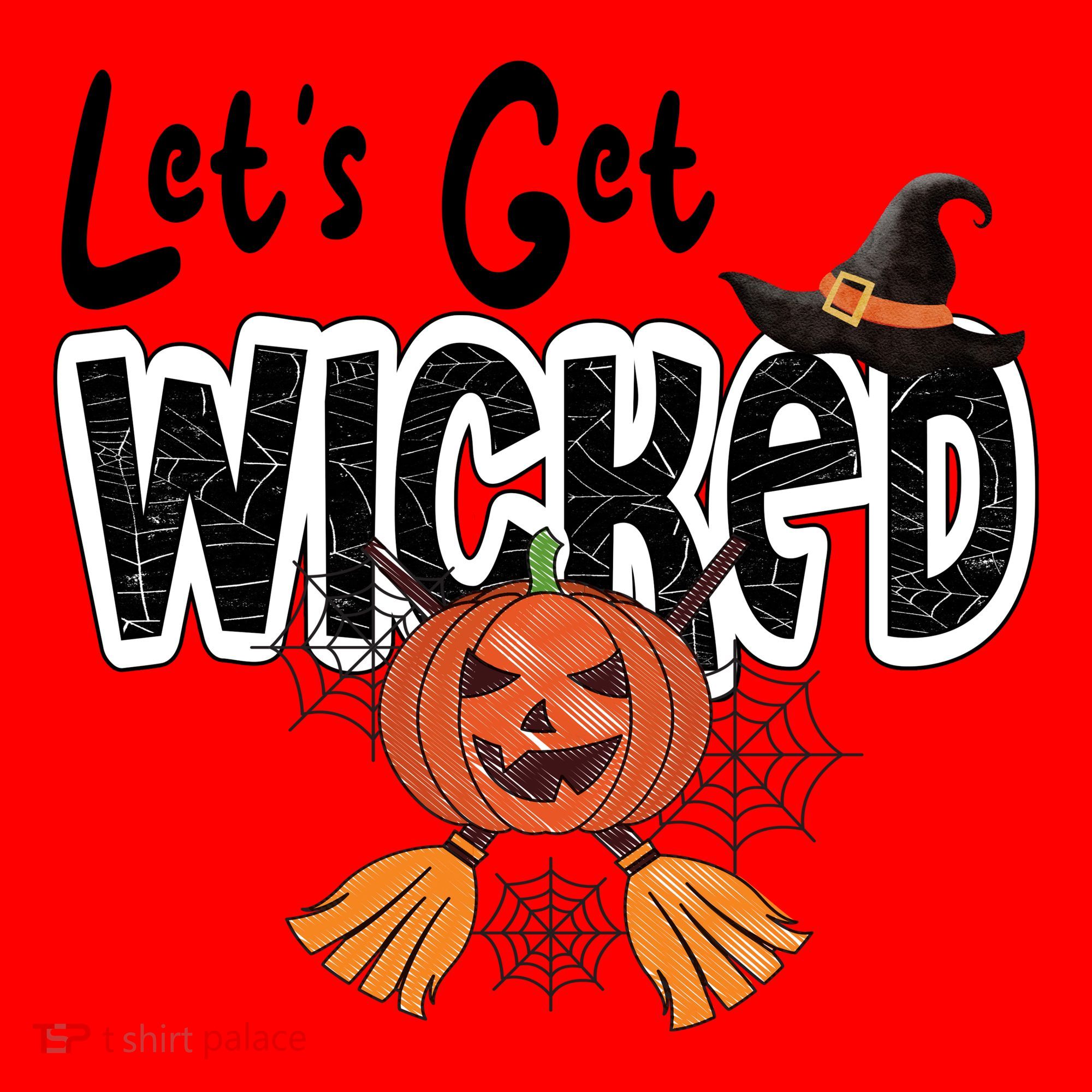 Lets Get Wicked Halloween Spooky Santa Hat