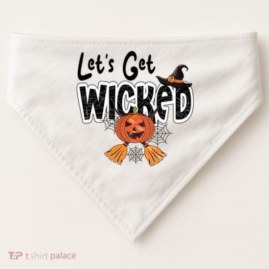Lets Get Wicked Halloween Spooky USA-Made Doggie Bandana