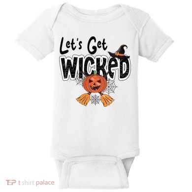 Lets Get Wicked Halloween Spooky Baby Bodysuit