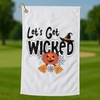 Lets Get Wicked Halloween Spooky Golf Towel thumb 1