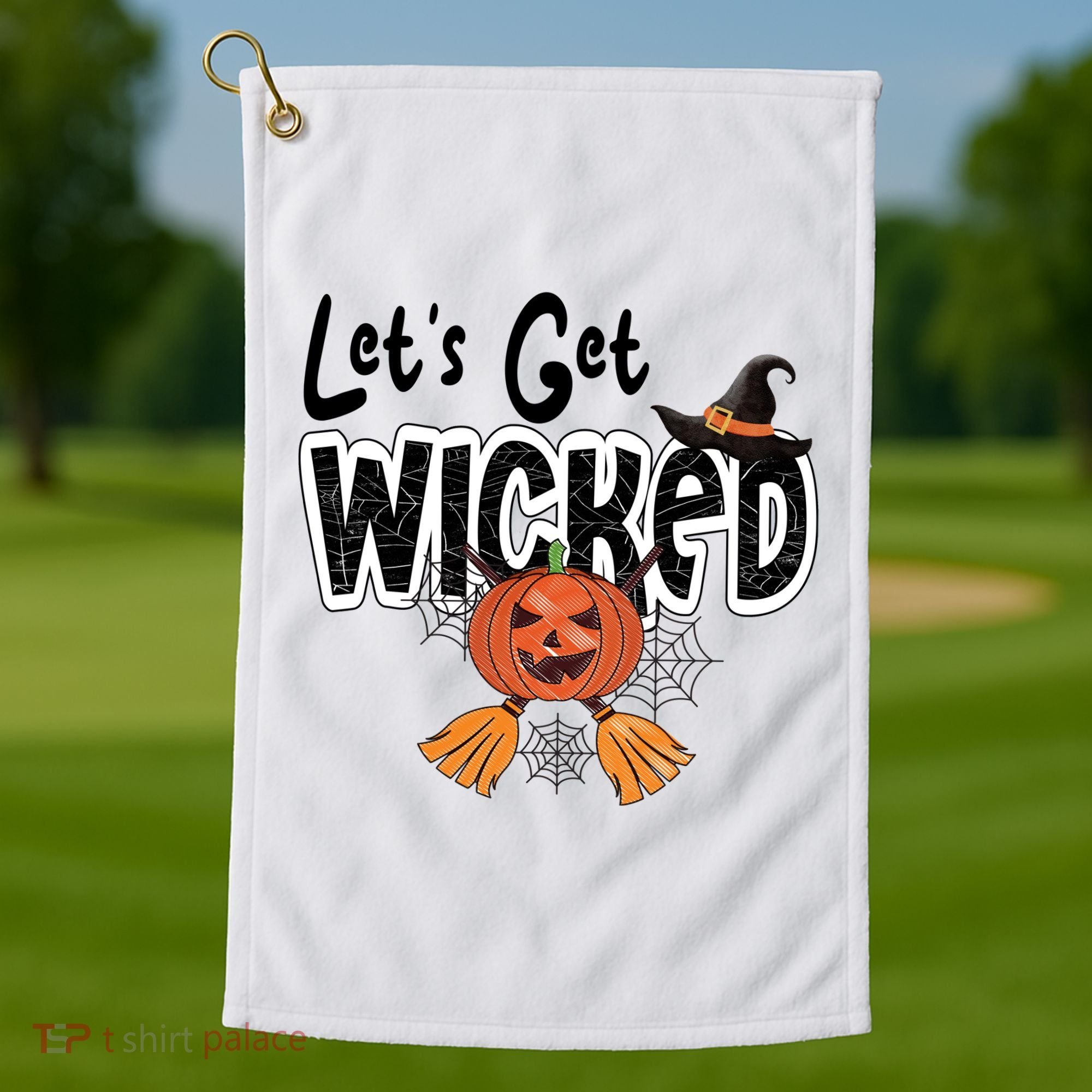 Lets Get Wicked Halloween Spooky Golf Towel