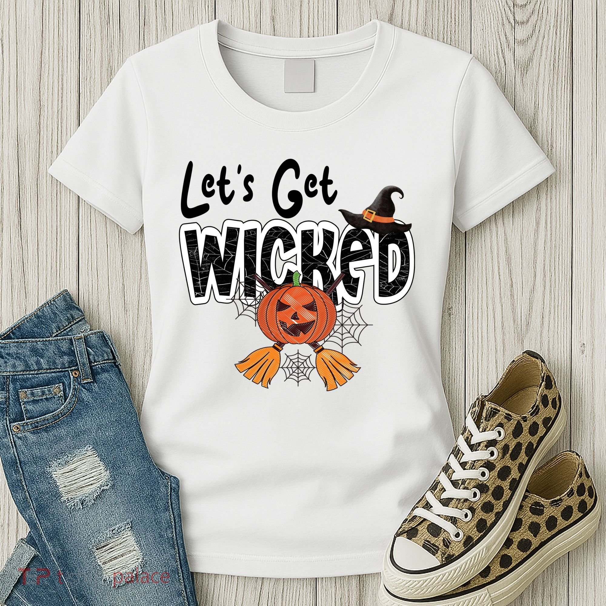 Lets Get Wicked Halloween Spooky Women's T-Shirt