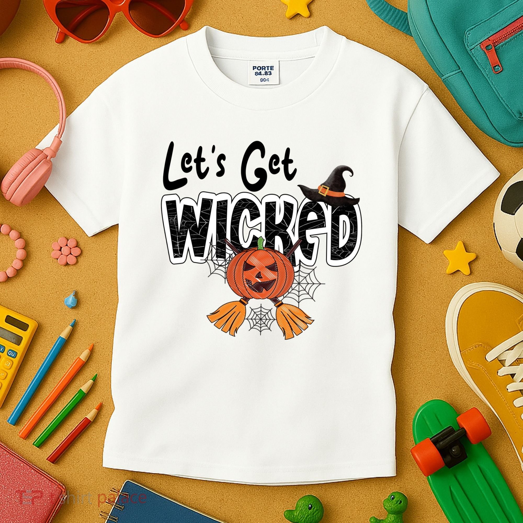 Lets Get Wicked Halloween Spooky Kids T-Shirt