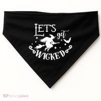 Lets Get Wicked Halloween Witch Funny USA-Made Doggie Bandana thumb 0