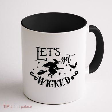 Lets Get Wicked Halloween Witch Funny Coffee Mug back