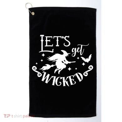 Lets Get Wicked Halloween Witch Funny Golf Towel