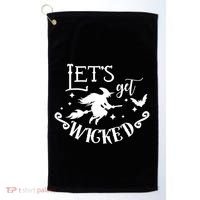 Lets Get Wicked Halloween Witch Funny Golf Towel thumb 0