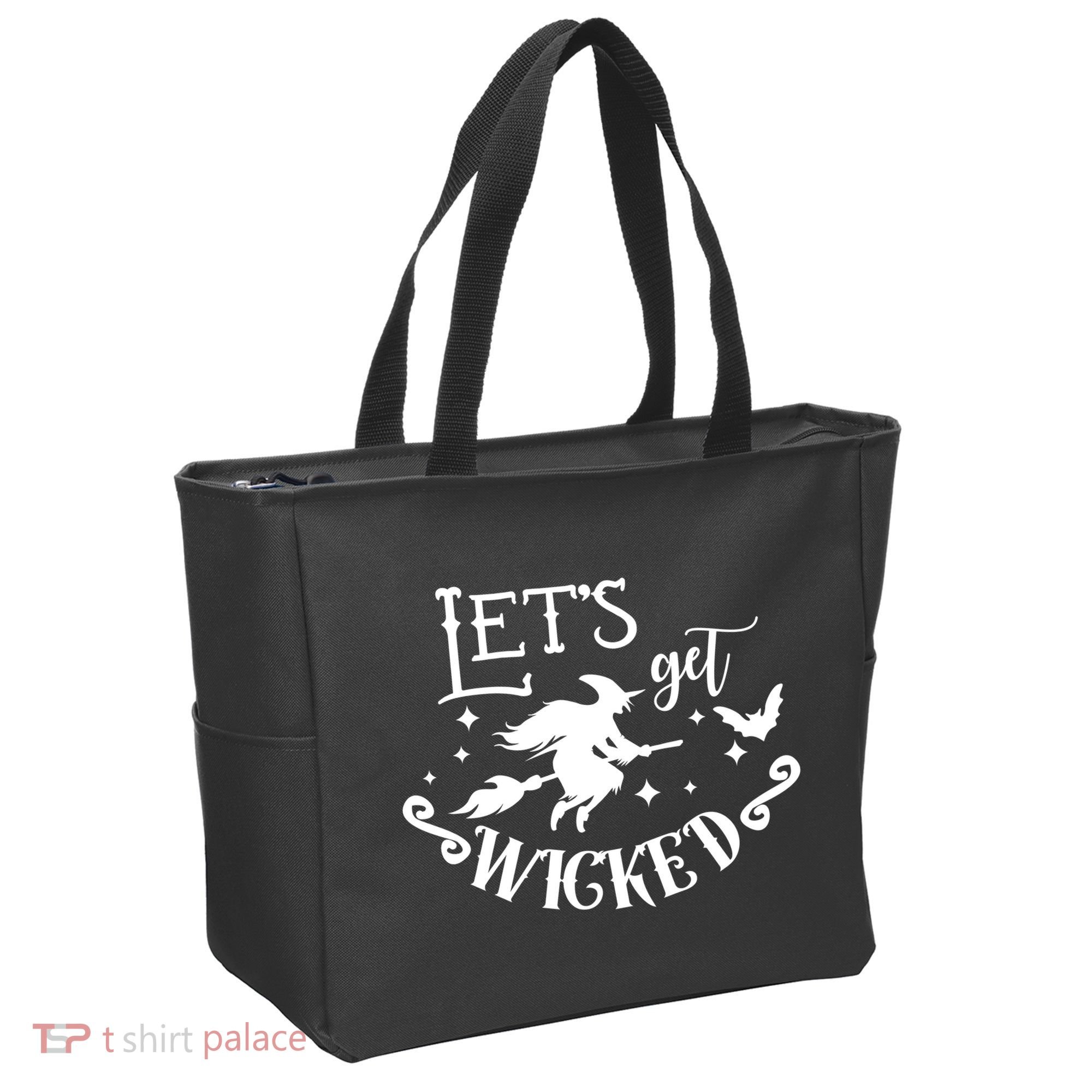 Lets Get Wicked Halloween Witch Funny Tote Bag