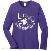 Lets Get Wicked Halloween Witch Funny Women's Long Sleeve Shirt thumb 0