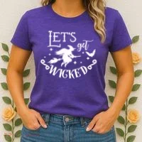 Lets Get Wicked Halloween Witch Funny Women's T-Shirt thumb 2