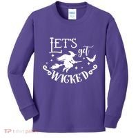 Lets Get Wicked Halloween Witch Funny Kids Long Sleeve Shirt thumb 0
