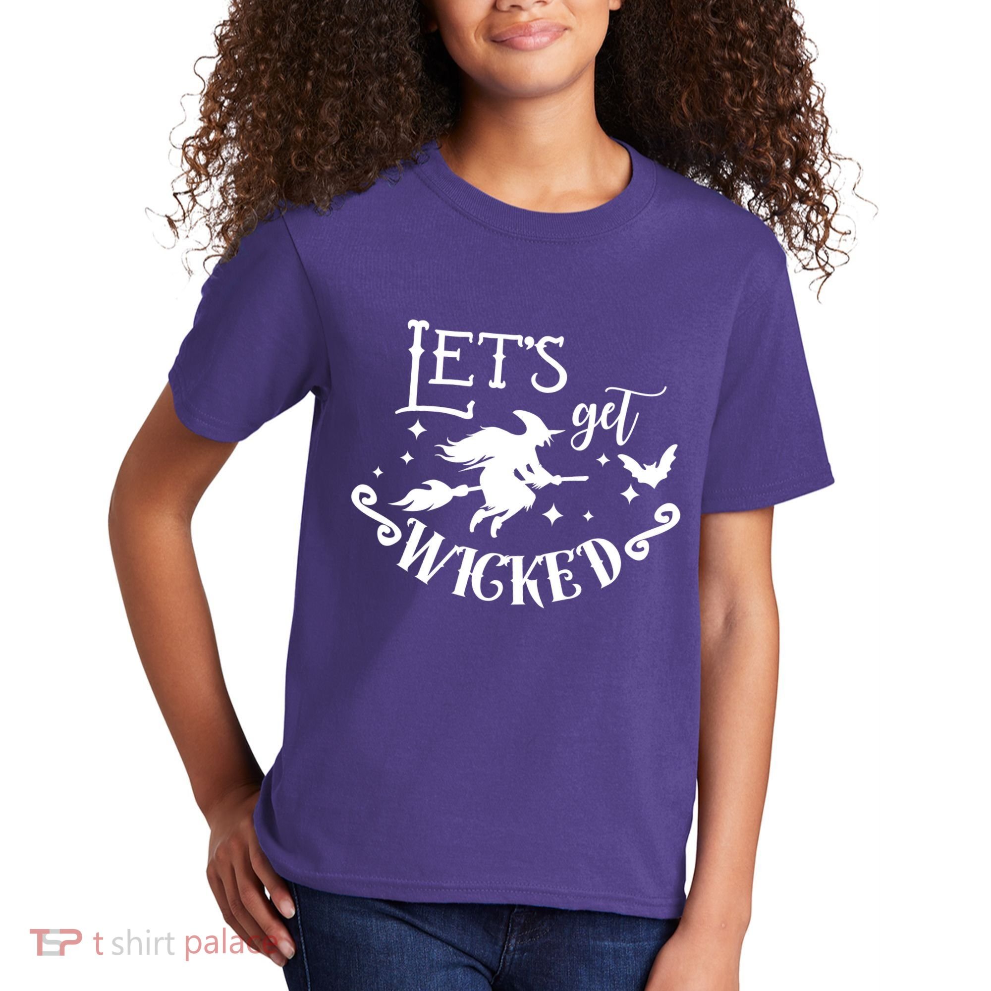 Lets Get Wicked Halloween Witch Funny Kids T-Shirt