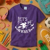 Lets Get Wicked Halloween Witch Funny Kids T-Shirt thumb 3