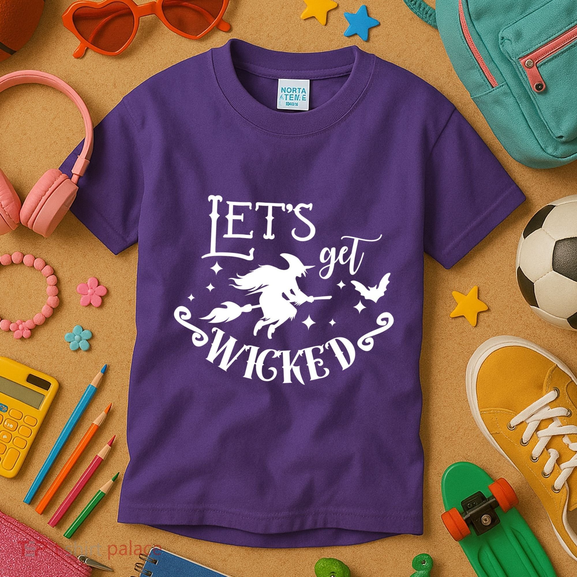 Lets Get Wicked Halloween Witch Funny Kids T-Shirt