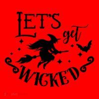 Lets Get Wicked Halloween Witch Funny Santa Hat thumb 1