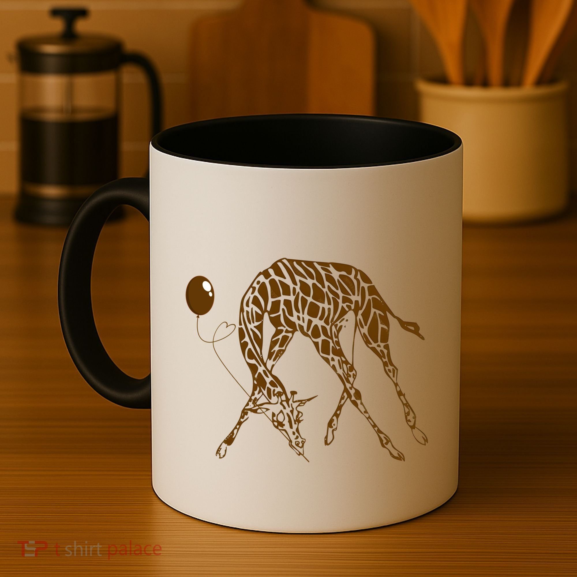 Love Giraffe Wildlife Balloon Wild Animal Gift Coffee Mug