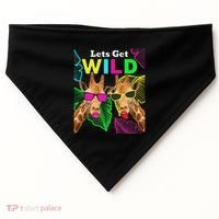 LetS Get Wild Zoo Animals Safari Party Giraffe With Glasses USA-Made Doggie Bandana thumb 0