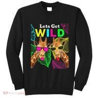 LetS Get Wild Zoo Animals Safari Party Giraffe With Glasses Sweatshirt thumb 0