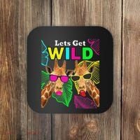 LetS Get Wild Zoo Animals Safari Party Giraffe With Glasses Coaster thumb 0