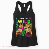 LetS Get Wild Zoo Animals Safari Party Giraffe With Glasses Women's Tank Top thumb 0