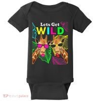 LetS Get Wild Zoo Animals Safari Party Giraffe With Glasses Baby Bodysuit thumb 0
