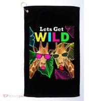 LetS Get Wild Zoo Animals Safari Party Giraffe With Glasses Golf Towel thumb 0