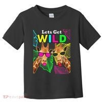 LetS Get Wild Zoo Animals Safari Party Giraffe With Glasses Toddler T-Shirt thumb 0