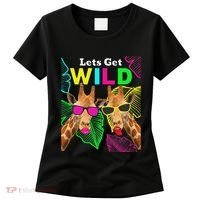 LetS Get Wild Zoo Animals Safari Party Giraffe With Glasses Women's T-Shirt thumb 0