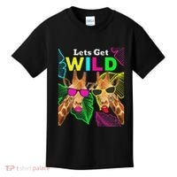 LetS Get Wild Zoo Animals Safari Party Giraffe With Glasses Kids T-Shirt thumb 0