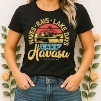 Lake Havasu Arizona Boat Sandbar Party Summer Vacation Women's T-Shirt thumb 2