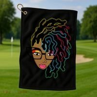 Locd Hair African American Black Pride Gift Golf Towel thumb 1