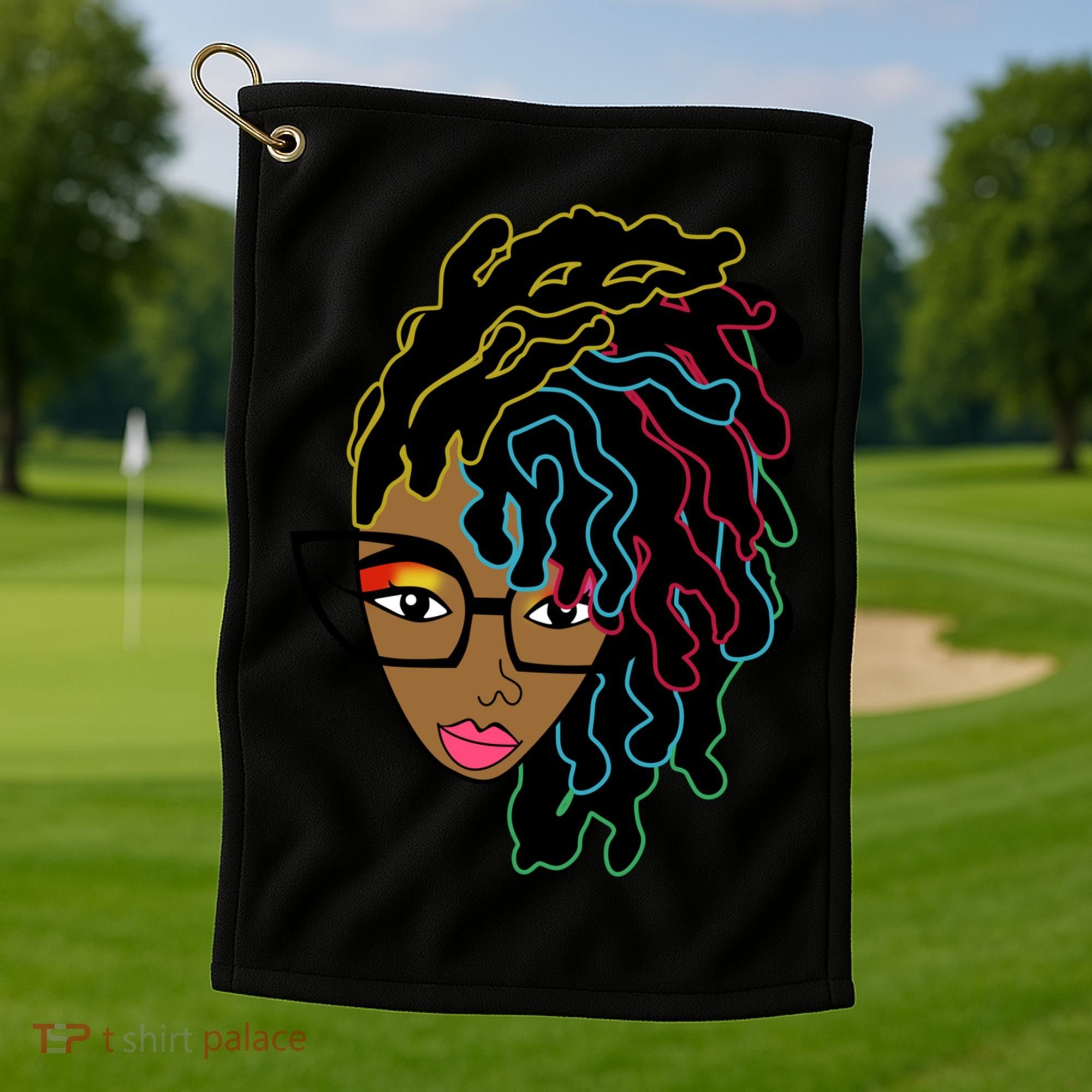 Locd Hair African American Black Pride Gift Golf Towel