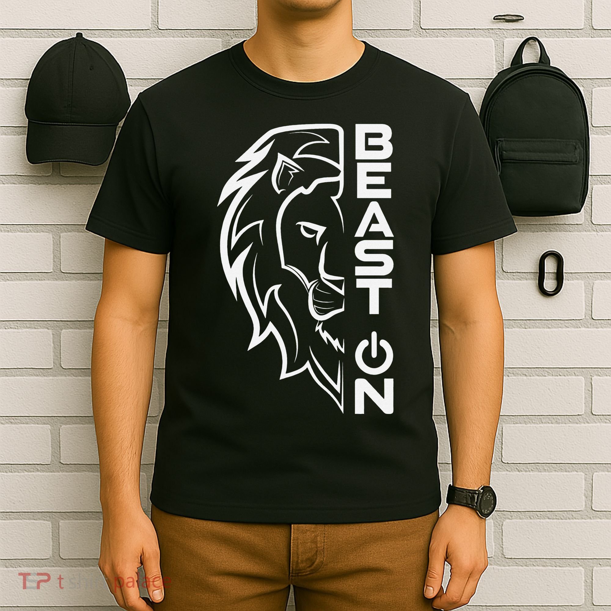 Lion Head Beast On Gym Workout Bodybuilding Fitness Training  T-Shirt