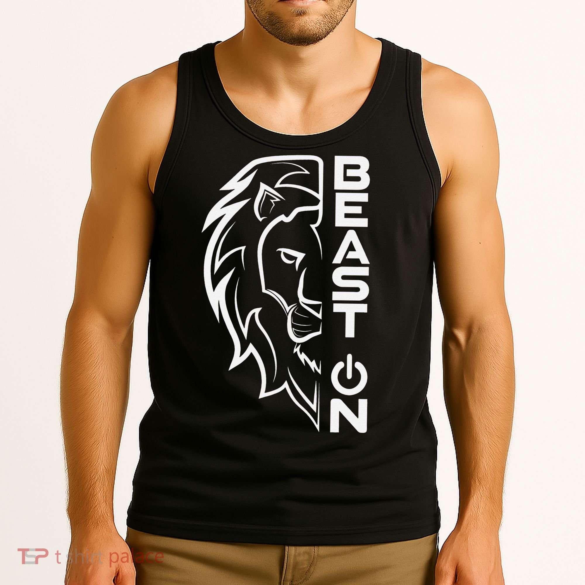 Lion Head Beast On Gym Workout Bodybuilding Fitness Training  Tank Top
