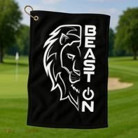 Lion Head Beast On Gym Workout Bodybuilding Fitness Training  Golf Towel thumb 1