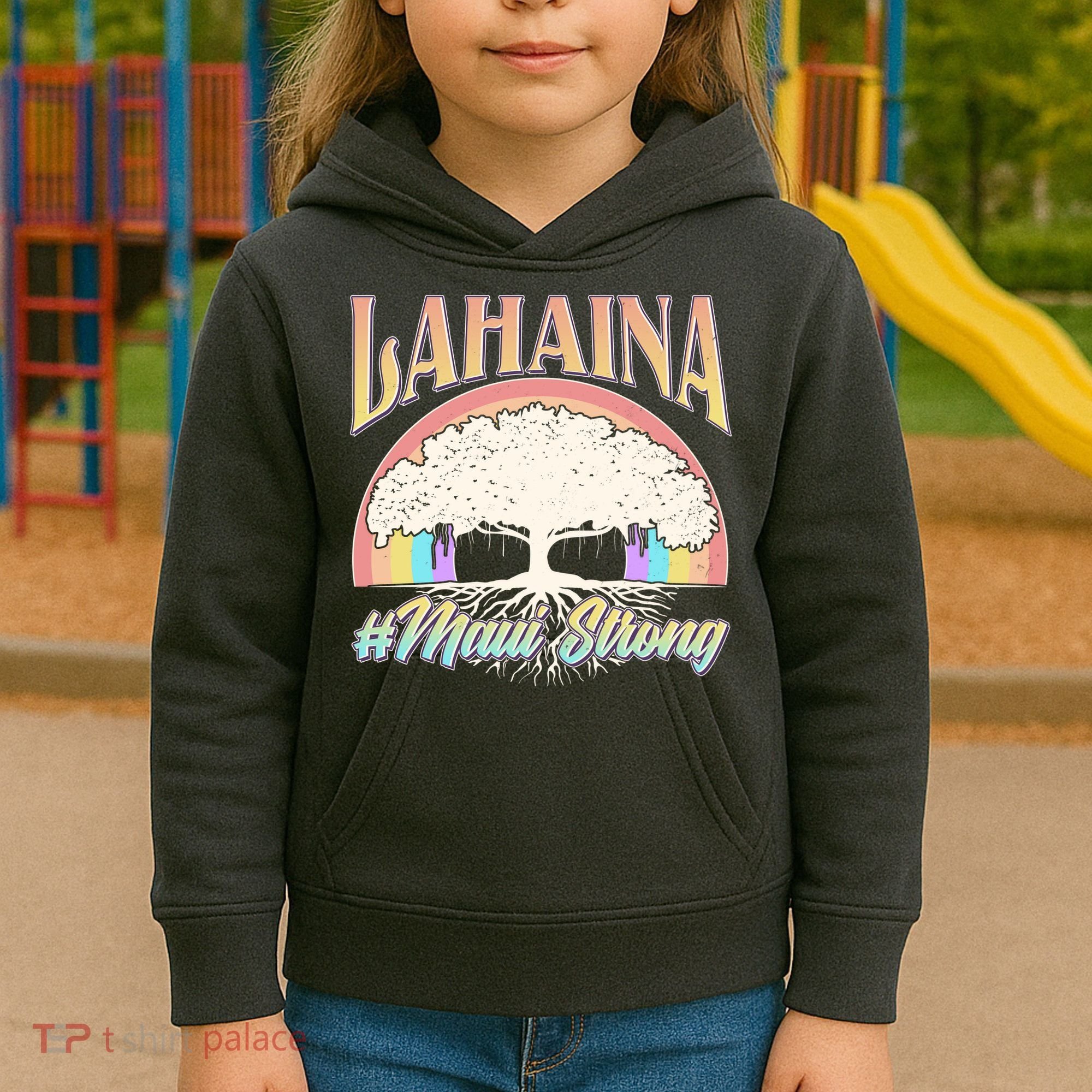 Lahaina Hawaii Banyan Tree #Maui Strong Kids Hoodie