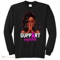 Loc'd Hair Black Woman Support Squad Breast Cancer Awareness Sweatshirt thumb 0