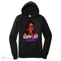 Loc'd Hair Black Woman Support Squad Breast Cancer Awareness Women's Hoodie thumb 0