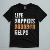 Life Happens Bourbon Helps Funny T-Shirt thumb 5