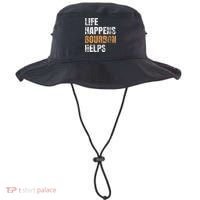 Life Happens Bourbon Helps Funny Bucket Hat thumb 0