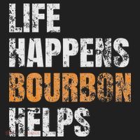 Life Happens Bourbon Helps Funny Hat thumb 2