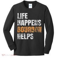 Life Happens Bourbon Helps Funny Kids Long Sleeve Shirt thumb 0