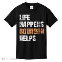 Life Happens Bourbon Helps Funny Kids T-Shirt thumb 0
