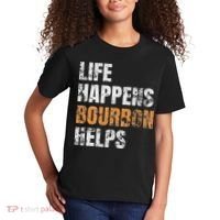 Life Happens Bourbon Helps Funny Kids T-Shirt thumb 2