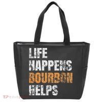 Life Happens Bourbon Helps Funny Tote Bag thumb 0
