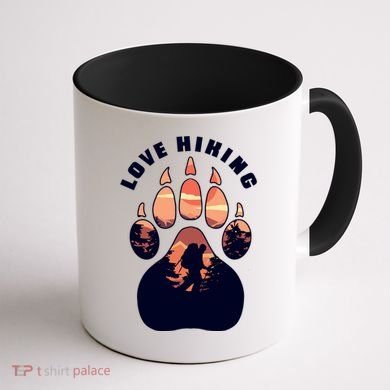 Love Hiking Bear Paw Coffee Mug back