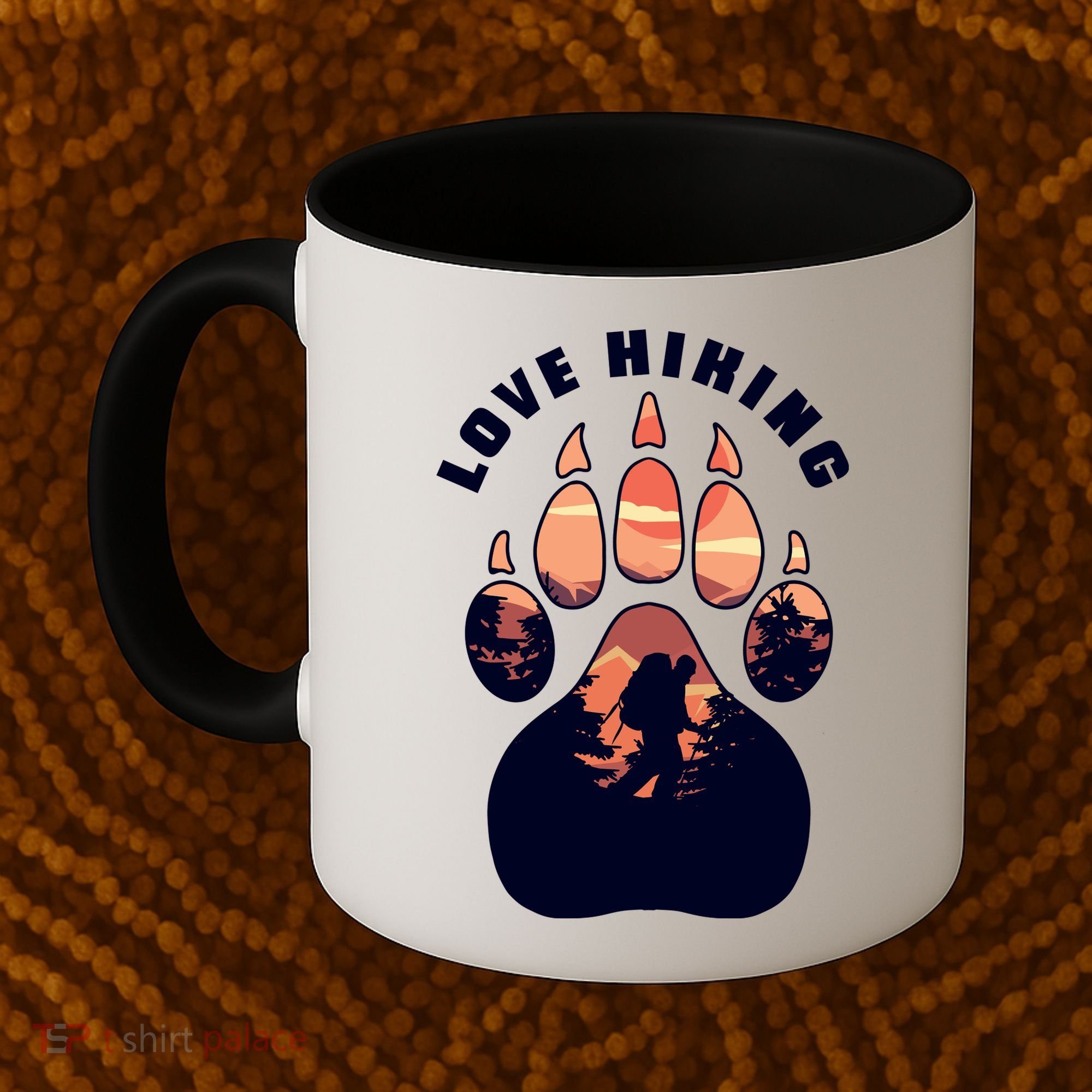 Love Hiking Bear Paw Coffee Mug
