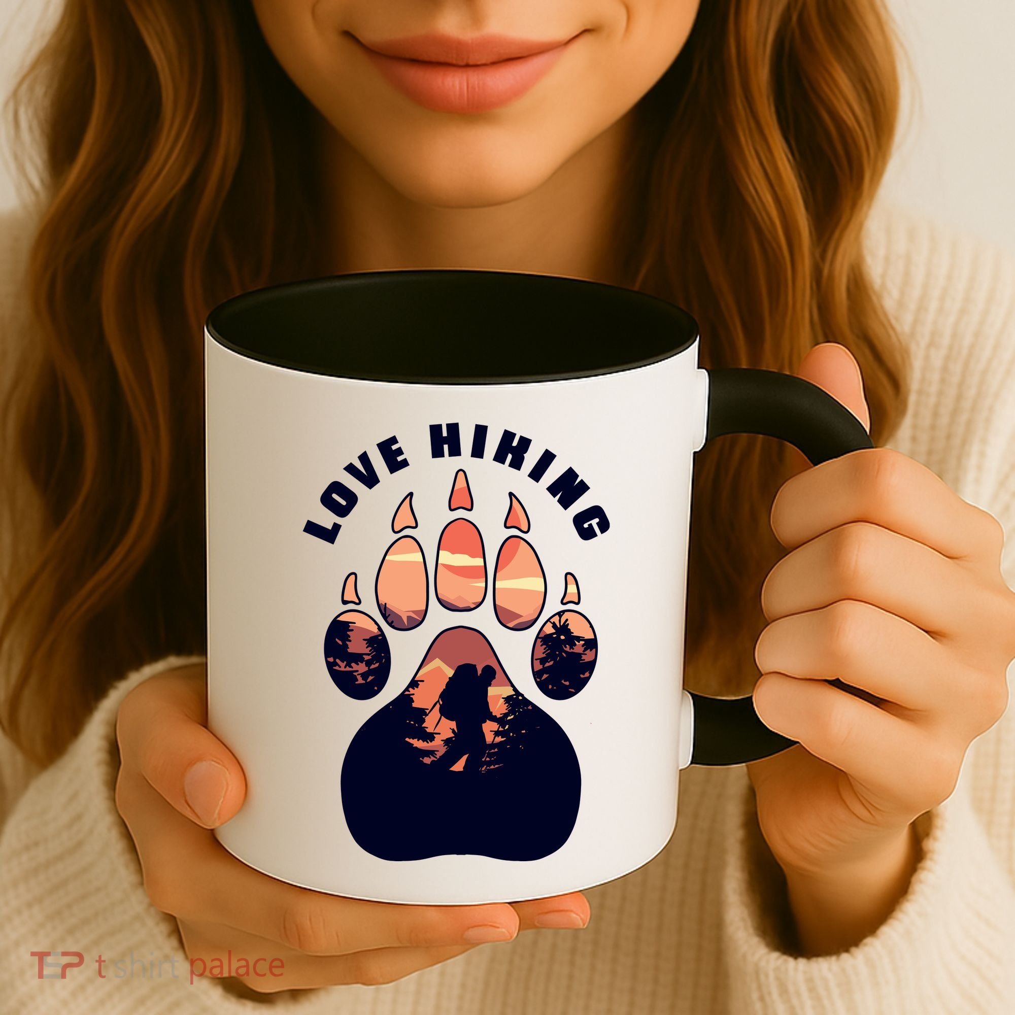 Love Hiking Bear Paw Coffee Mug