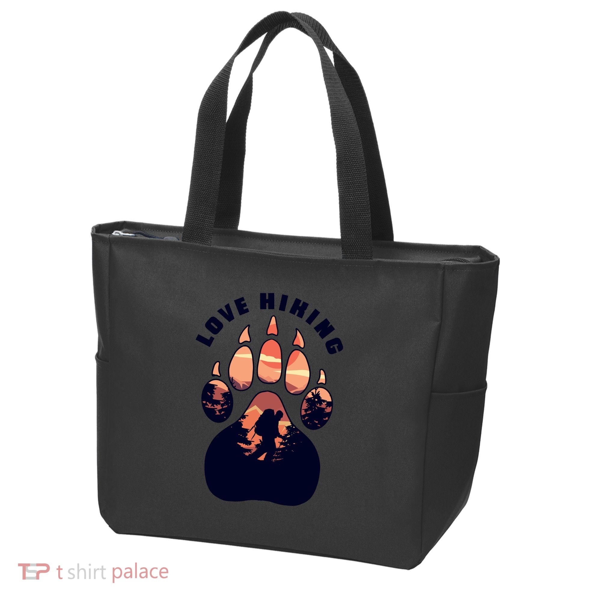Love Hiking Bear Paw Tote Bag