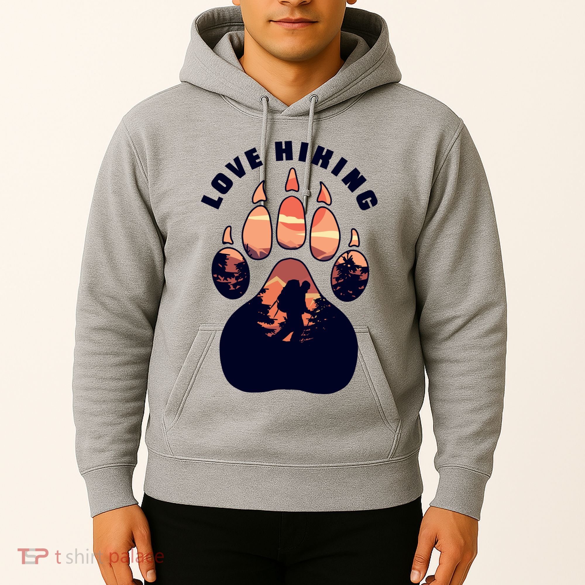 Love Hiking Bear Paw Hoodie
